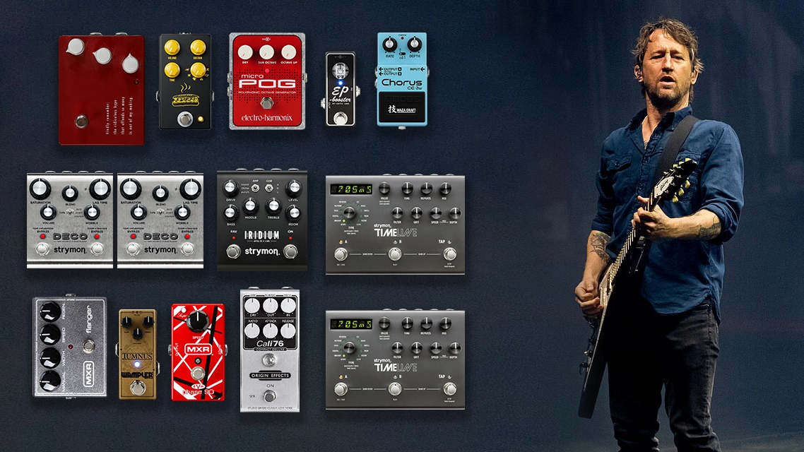 Chris Shiflett – Foo Fighters Tour Rig (2024) pedalboard